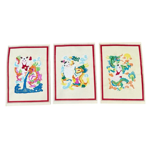 Vintage Chinese Paper Cuts, Set Of 13 Blank Cards w/ Envelopes - Picture 3 of 12